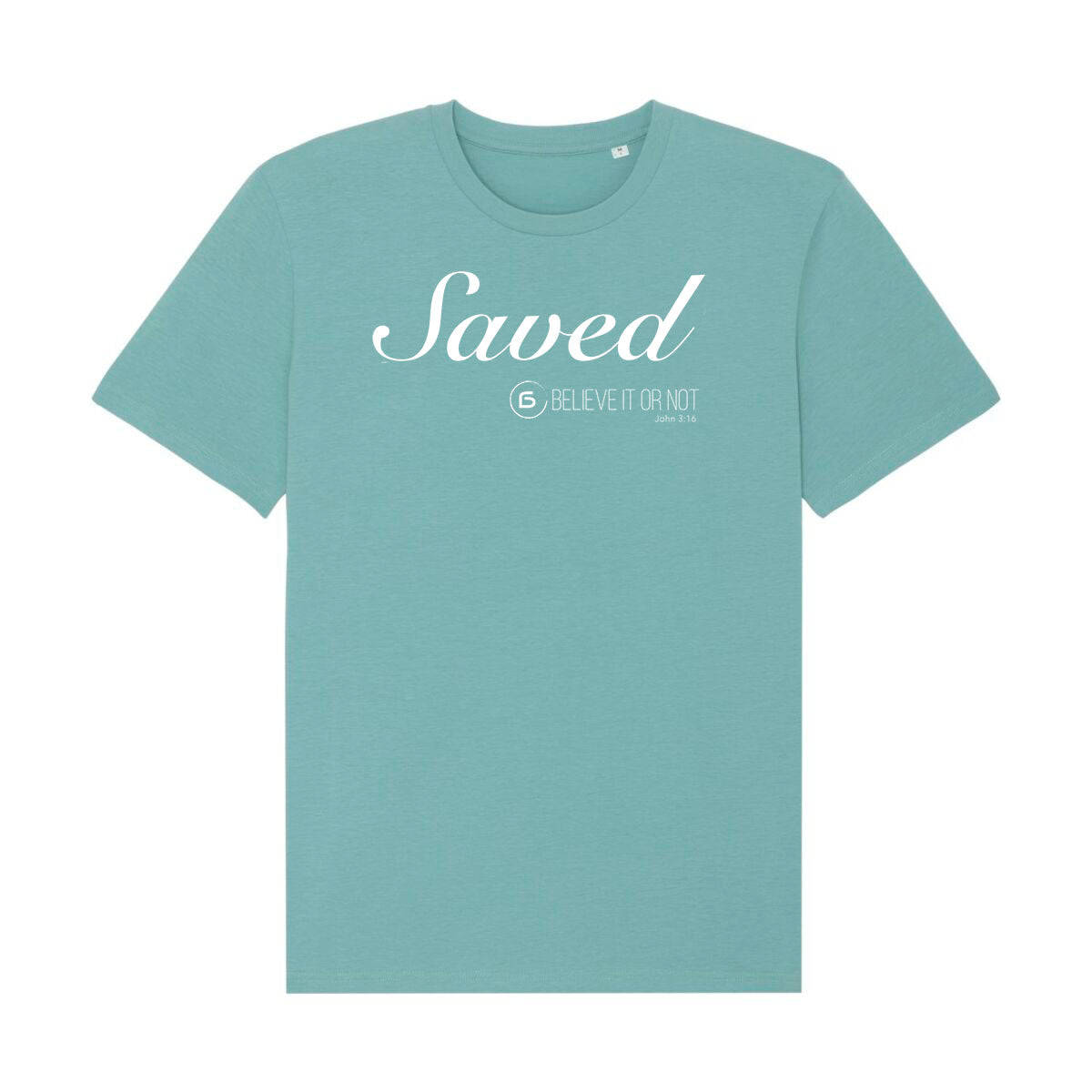 T-Shirt Saved Kleur: Teal Monstera